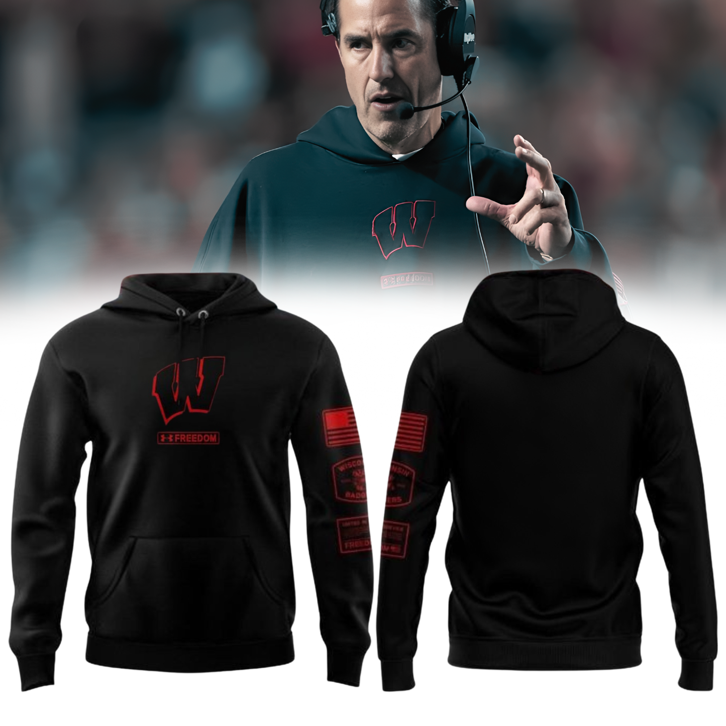 2025 Wisconsin Badgers "Coach Luke Fickell" Limited Edition Hoodie