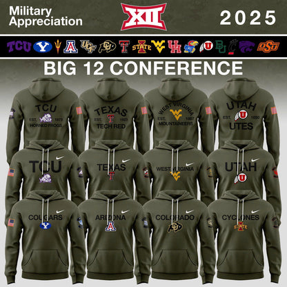 Big 12 Conference Teams 2025 Military Appreciation Limited Edition Hoodie