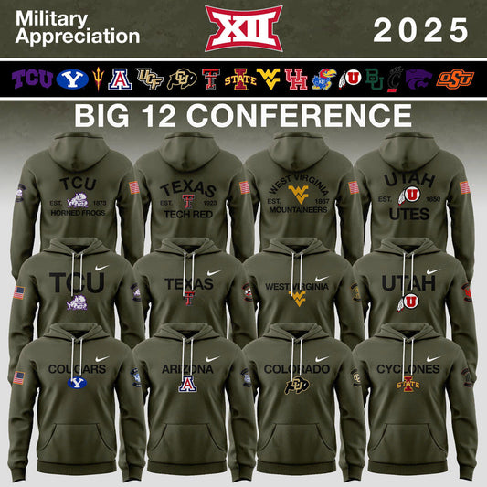 Big 12 Conference Teams 2025 Military Appreciation Limited Edition Hoodie