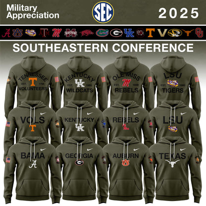 Southeastern Conference Teams 2025 Military Appreciation Limited Edition Hoodie