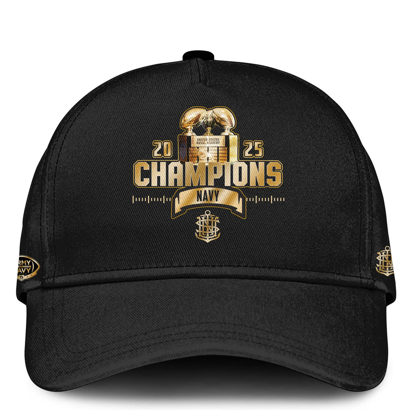 Navy Midshipmen – Back-to-Back CIC Trophy Champions 2025 Combo T-Shirt
