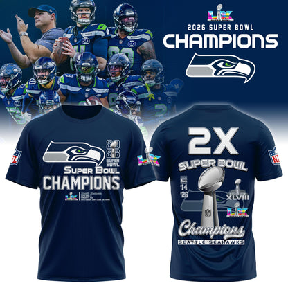 Seattle Seahawks Super Bowl LX Champions Limited Edition T.shirt