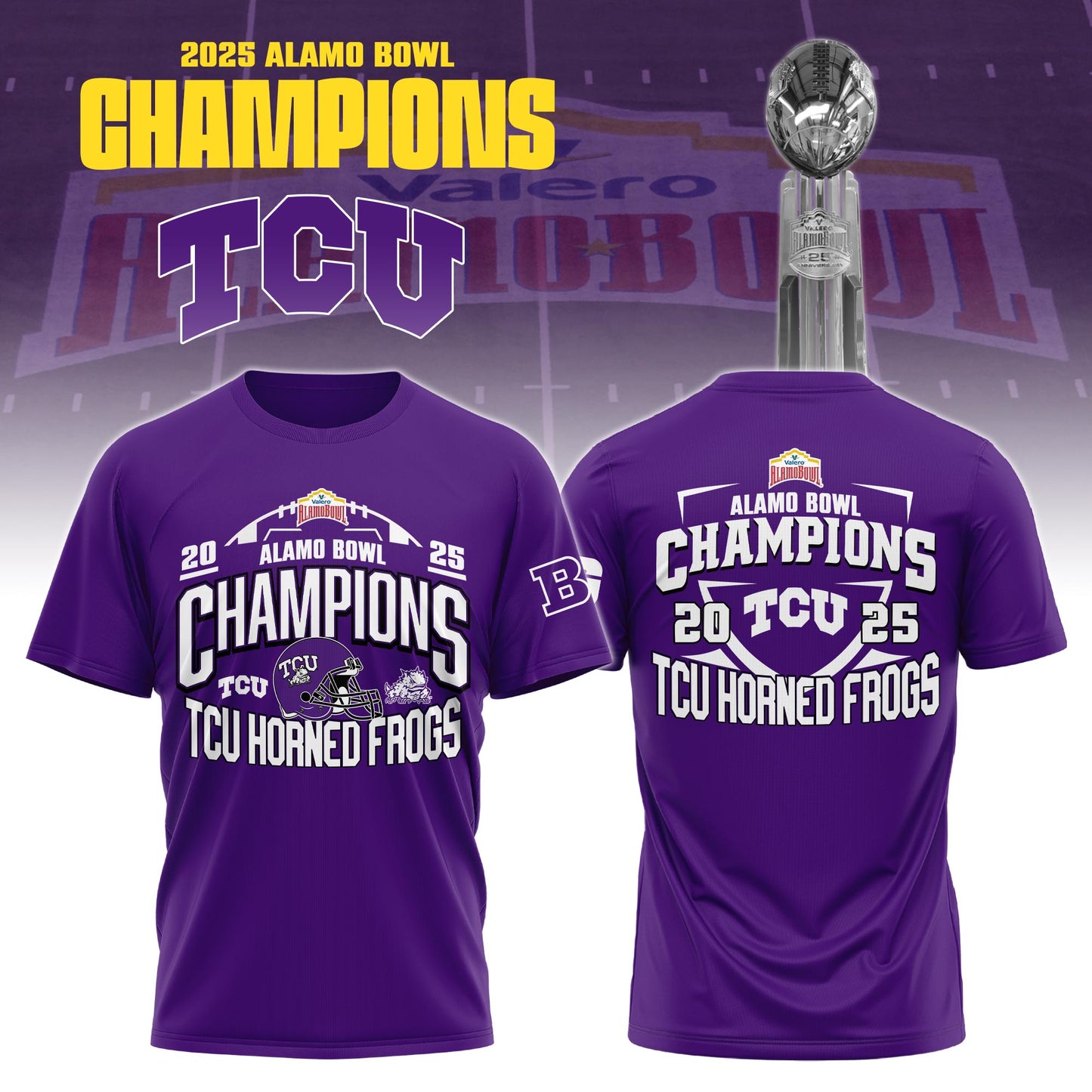 TCU 2025 Alamo Bowl Champions T-Shirt Limited Edition