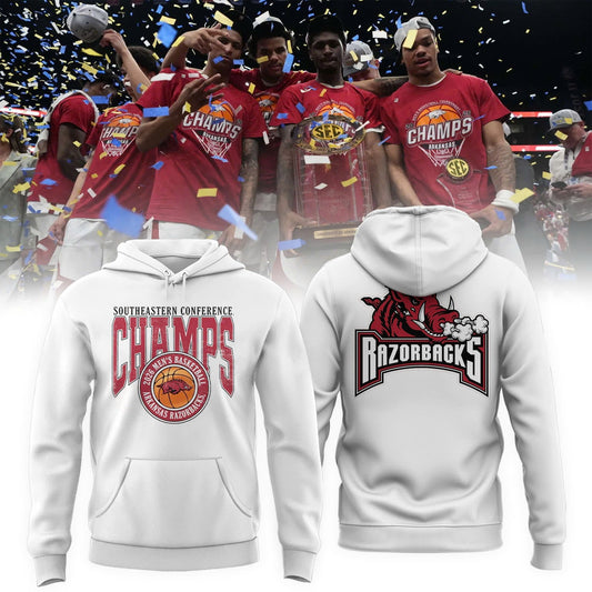 Arkansas Razorbacks Men's Basketball 2026 SEC Tournament Champions Locker Room Hoodie
