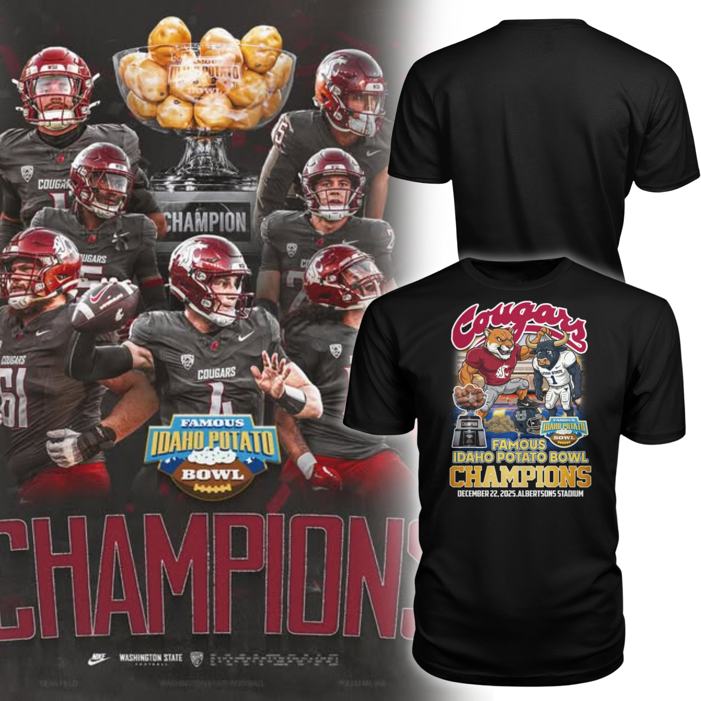 2025 Famous Idaho Potato Bowl Champion T-Shirt
