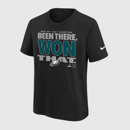 Philadelphia Eagles 2025 NFC East Division Champions Locker Room Trophy Collection T-Shirt