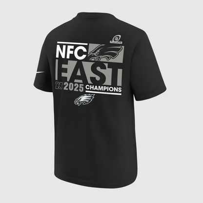 Philadelphia Eagles 2025 NFC East Division Champions Locker Room Trophy Collection T-Shirt