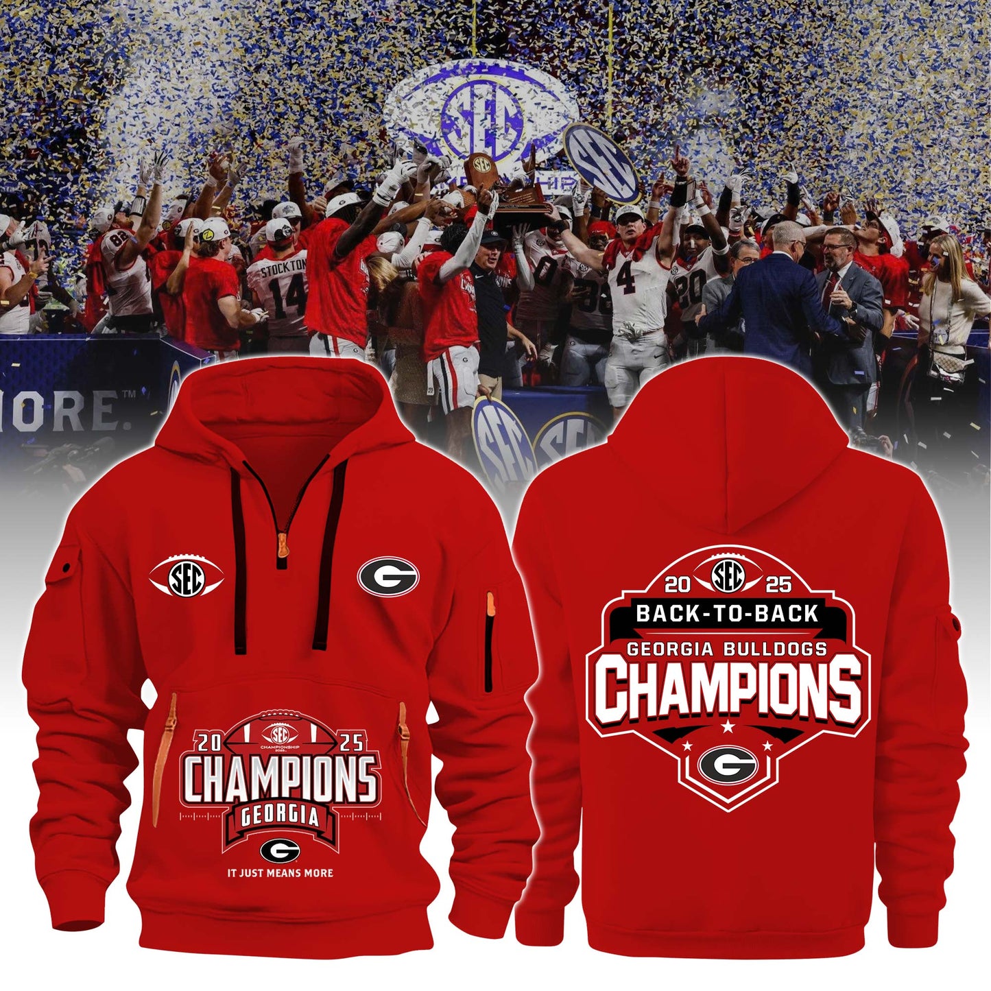 Georgia Football x Sec Champions 2025 New Hoodie Limited Edition v2