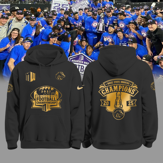 2025 Champion Mountain West Football Championship - Boise State Broncos Hoodie v3