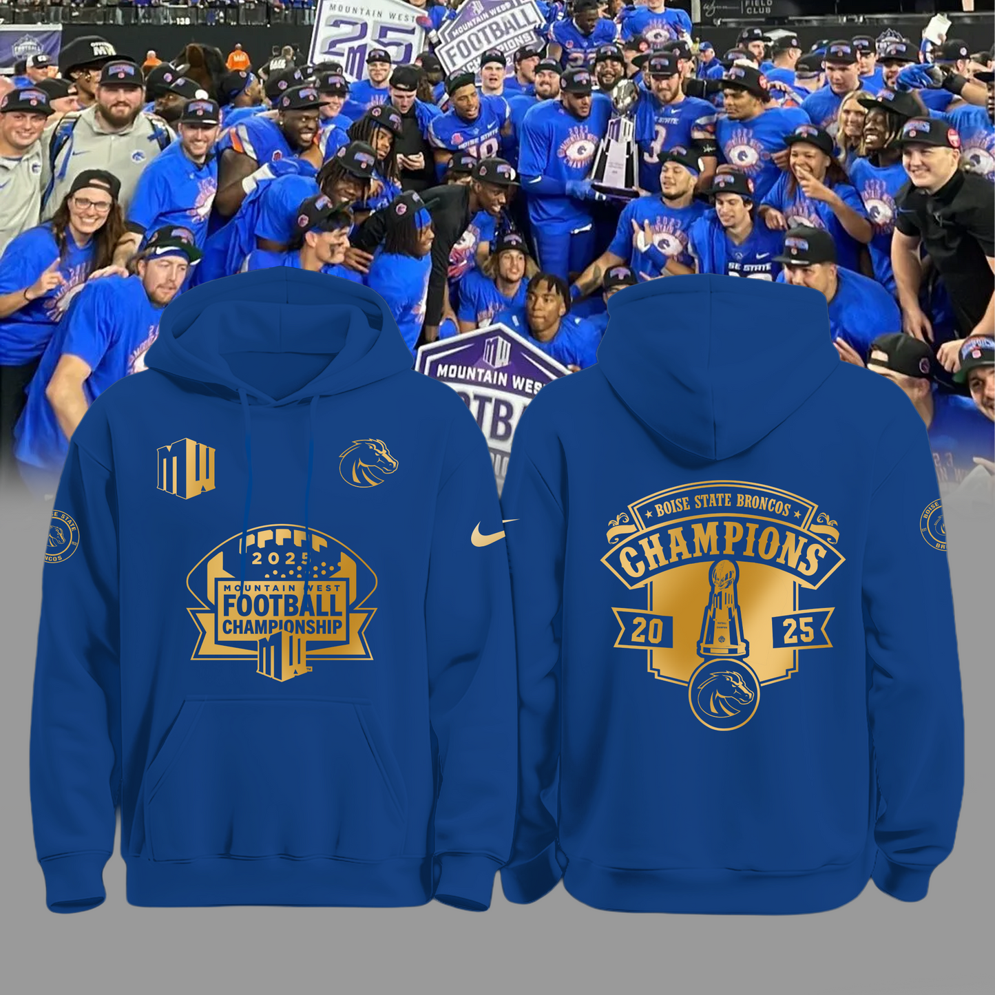 2025 Champion Mountain West Football Championship - Boise State Broncos Hoodie v4