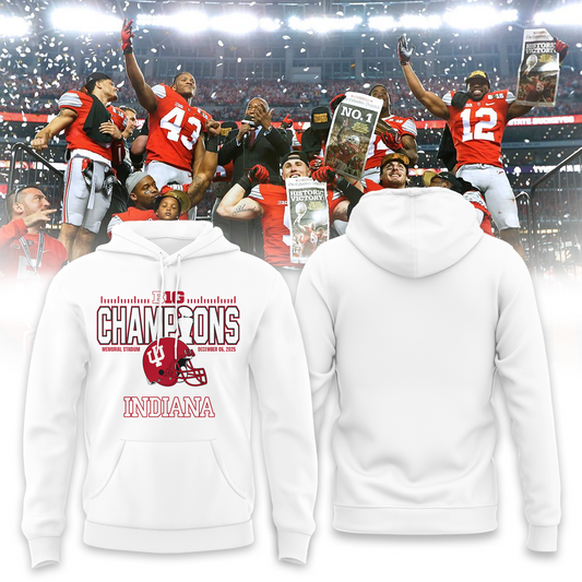 Indiana Hoosiers - Limited 2025 Big Ten Champion Hoodie v4