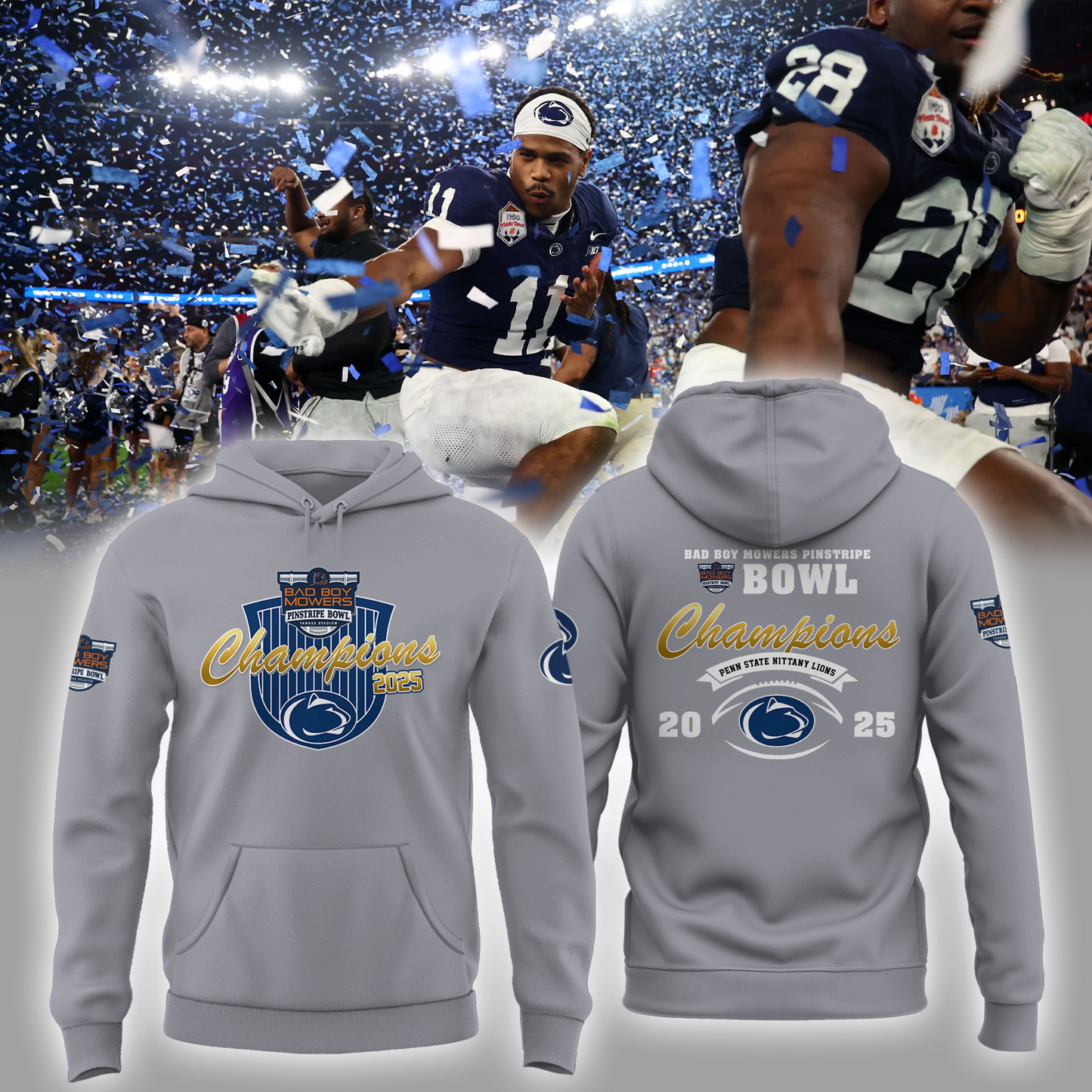 Penn State – BAD BOY MOWERS PINSTRIPE BOWL Champions Hoodie