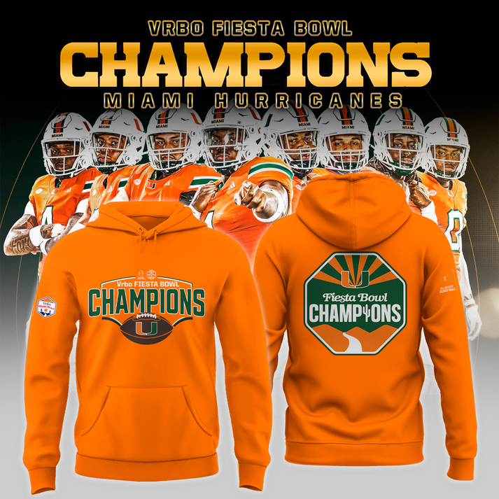 Miami Hurricanes Special Fiesta Bowl Champions Limited Edition Hoodie