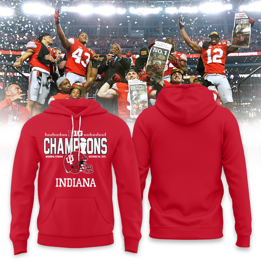 Indiana Hoosiers - Limited 2025 Big Ten Champion Hoodie v2