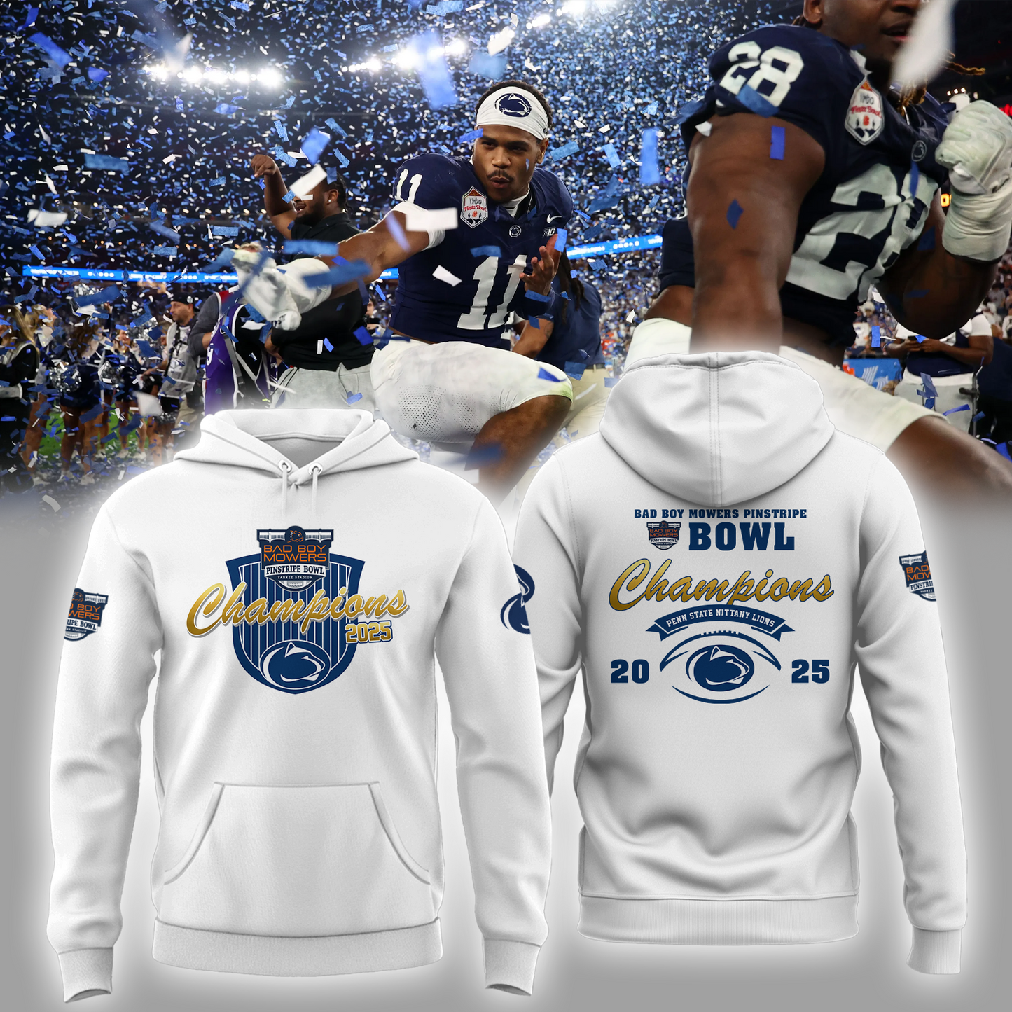 Penn State – BAD BOY MOWERS PINSTRIPE BOWL Champions Hoodie