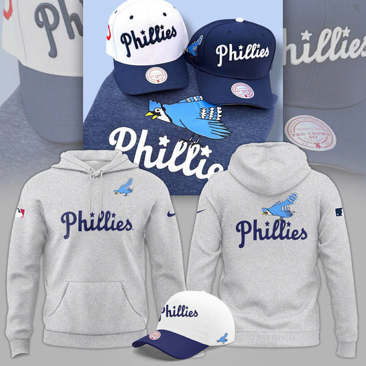 Limited Edition Grey Blue Jay Logo 40's Hoodie For Fans