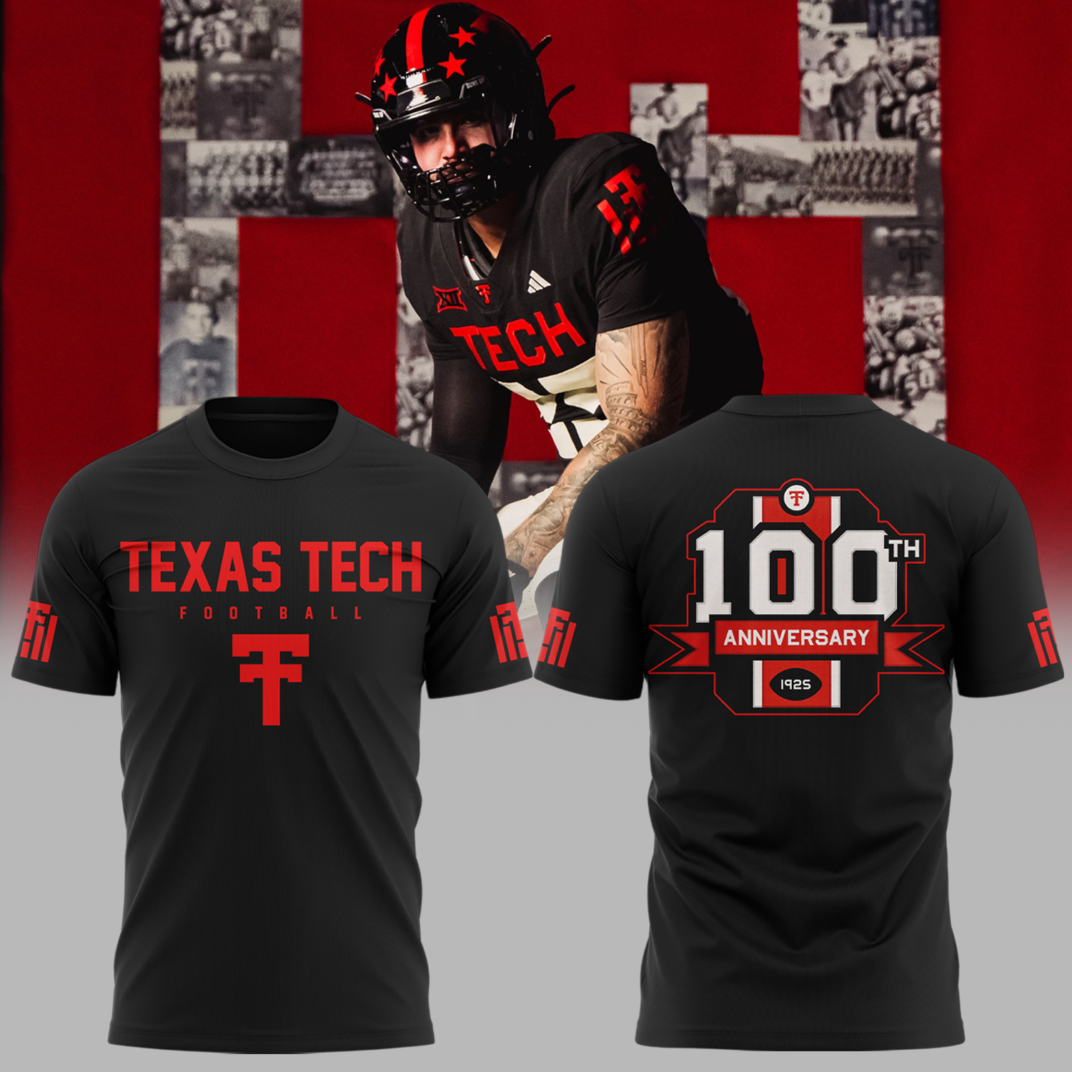 Texas Tech Red Raiders 100th Anniversary Limited Edition Combo T-shirt