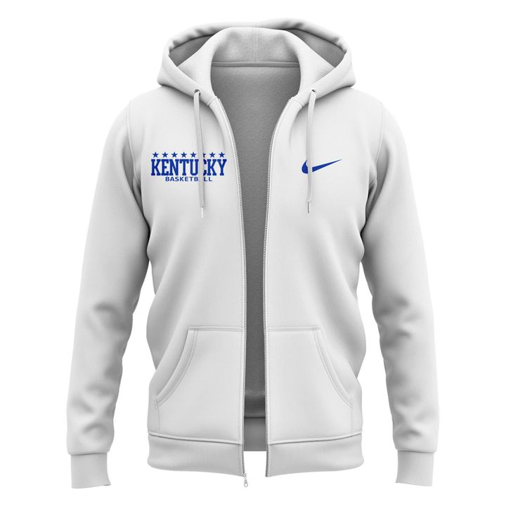 Special New 2025 Coach Mark Pope Kentucky Basketball Uniform Zip Hoodie