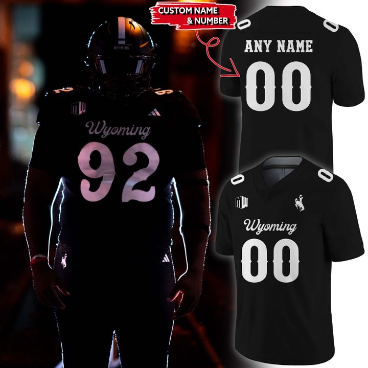 Wyoming Cowboys “Coal Edition” Custom Name Football Jersey