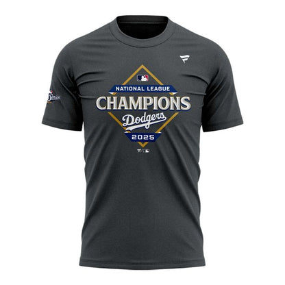 2025 Dodgers National League Champions Gray T-Shirt