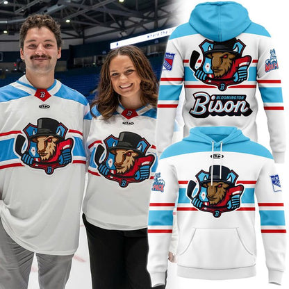 Bloomington Bison New 2025 - 2026 Hoodie-White
