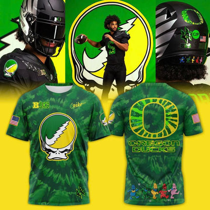 Oregon Ducks Football 2025 Grateful Ducks Tie-Dye T-Shirt