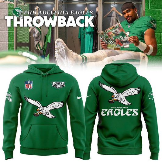 Men's Philadelphia Eagles Throwback Green Hoodie