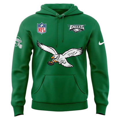Men's NFL Philadelphia Eagles Throwback Green Hoodie