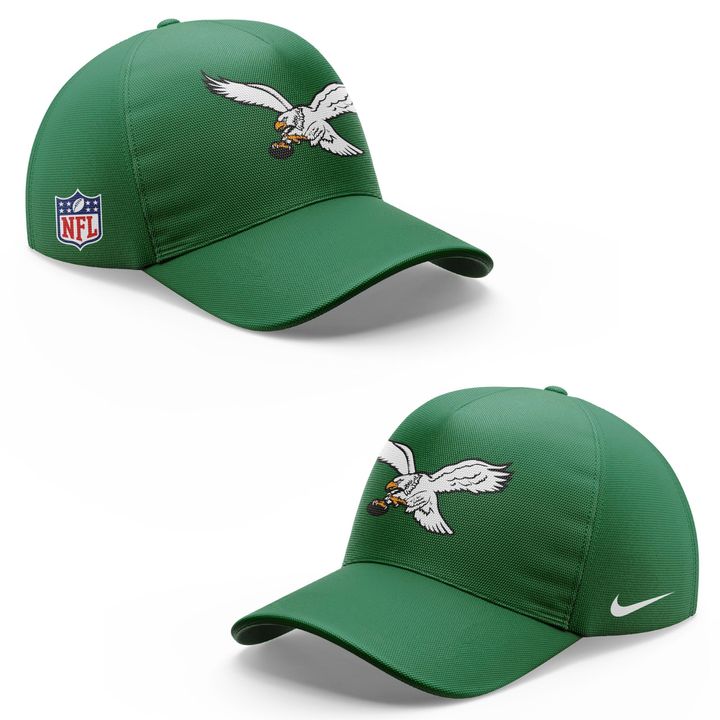 Men's NFL Philadelphia Eagles Throwback Green Quarter Zipper Hoodie