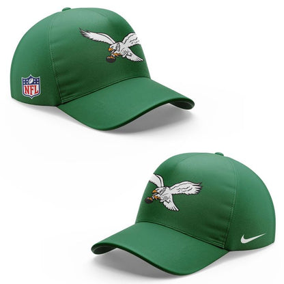 Men's NFL Philadelphia Eagles Throwback Green Quarter Zipper Hoodie