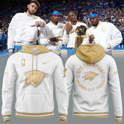 OKC Thunder 2025 Ring Ceremony White Hoodie