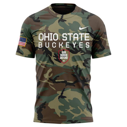 Ohio State Football Military Appreciation Camo T-shirt 2025