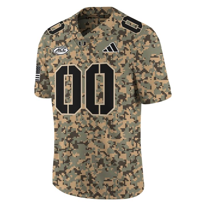 Miami Hurricanes Football Military Camo Mode Jersey 2025
