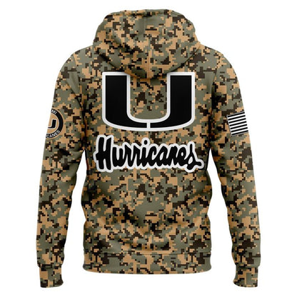 Miami Hurricanes Football x Military Camo Mode Limited Edition Hoodie 2025