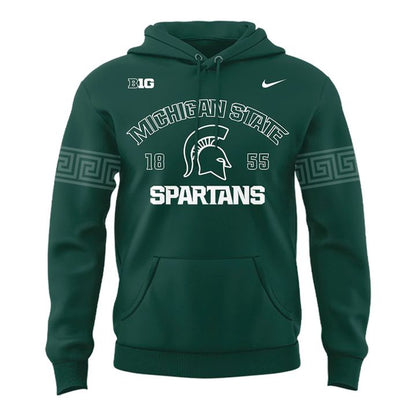 2025 Michigan State Spartans Helmet Logo EST. 1855 Uniform Hoodie