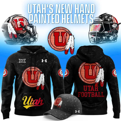 Utah Utes Football "𝟮𝟬𝟮𝟱 𝗛𝗮𝗻𝗱 𝗣𝗮𝗶𝗻𝘁𝗲𝗱" Hoodie