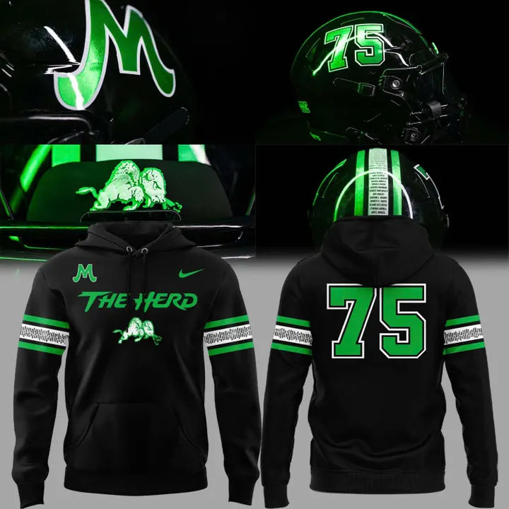 NOVEMBER 14, 1970 The Herd Wordmark "For The 75" Logo Hoodie