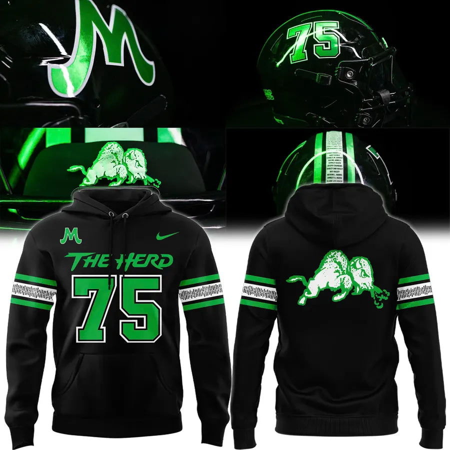 NOVEMBER 14, 1970 The Herd Wordmark "For The 75" Logo Hoodie V2