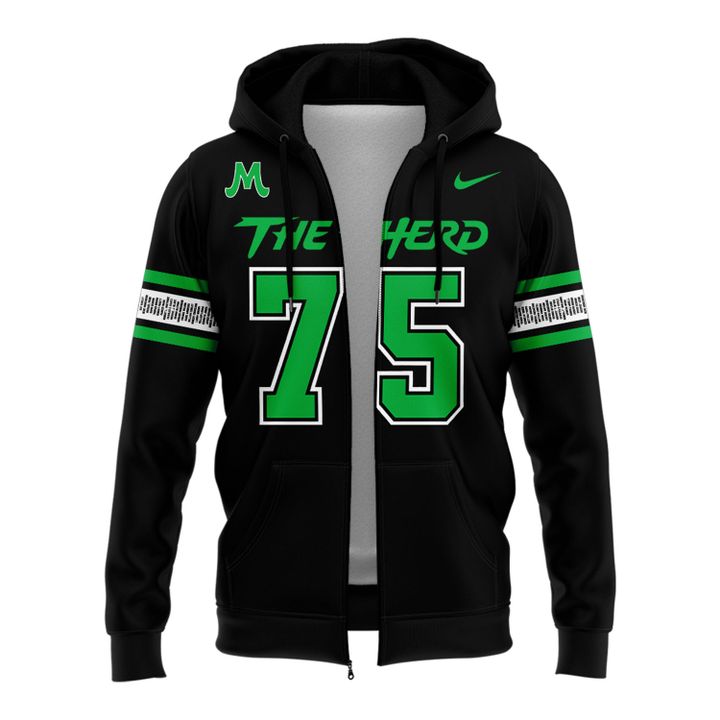 NOVEMBER 14, 1970 The Herd Wordmark "For The 75" Logo Zip Hoodie V2