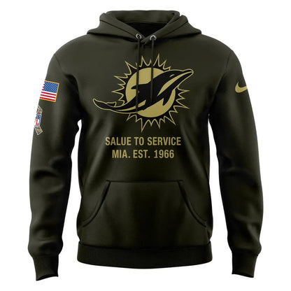 Miami Dolphins '' Military Night '' Special Hoodie 2025