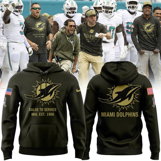 Miami Dolphins '' Military Night '' Special Hoodie 2025