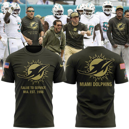 Miami Dolphins '' Military Night '' Special T-Shirt 2025