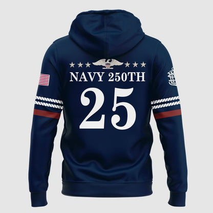 2025 Limited Edition Hoodie Navy Football uniform 250 years for fans