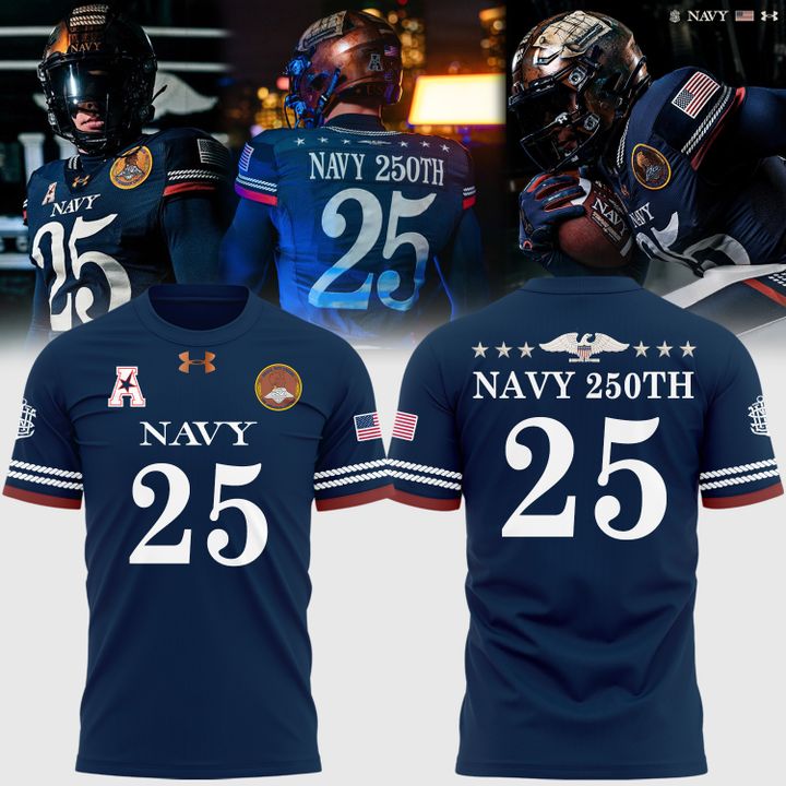 2025 Limited Edition T-Shirt Navy Football uniform 250 years for fans