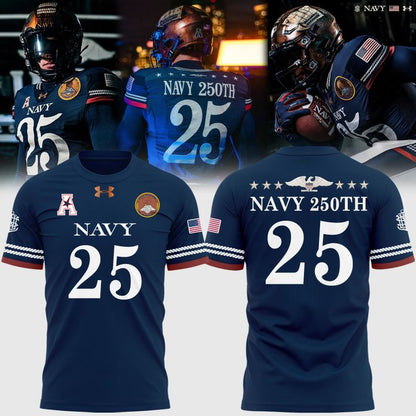 2025 Limited Edition T-Shirt Navy Football uniform 250 years for fans