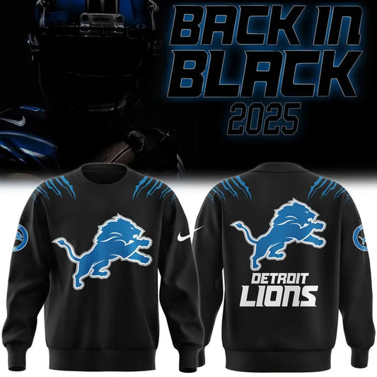 Back In Black Detroit Lions 2025 Sweatshirt