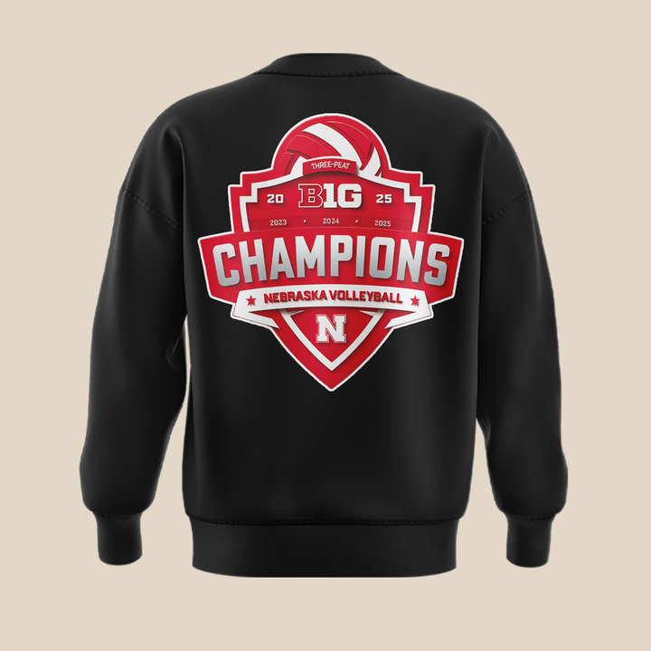01. Nebraska Volleyball  2025 BIG TEN CHAMPIONS Sweatshirt