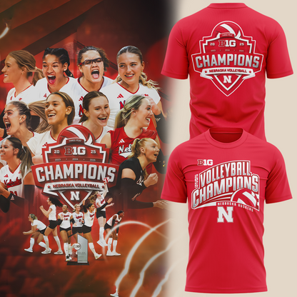 Nebraska Volleyball  2025 BIG TEN CHAMPIONS  TSHIRT