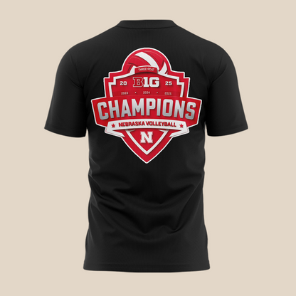 01.Nebraska Volleyball  2025 BIG TEN CHAMPIONS  TSHIRT
