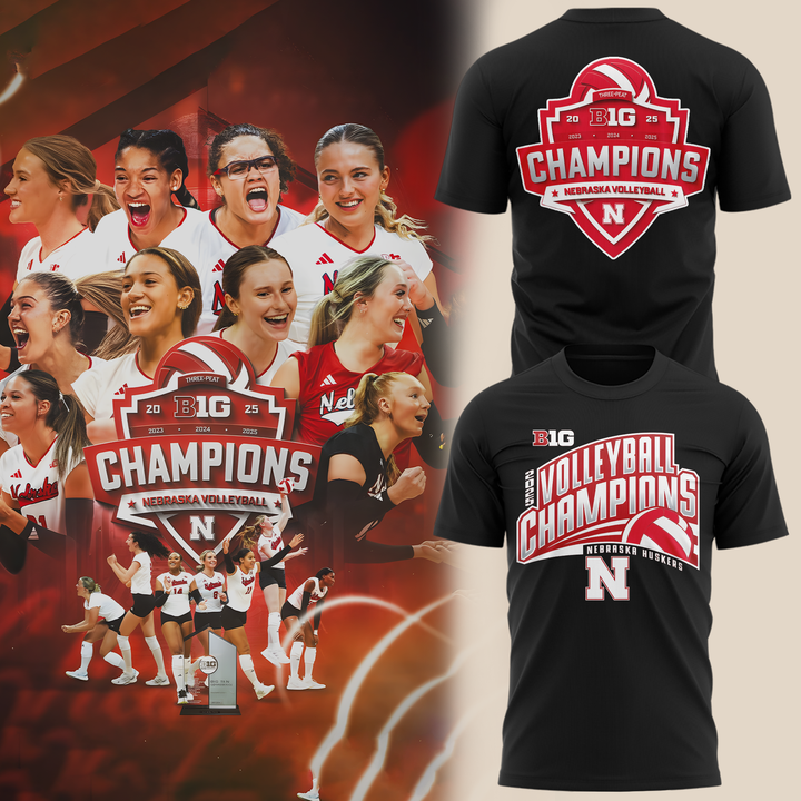 01.Nebraska Volleyball  2025 BIG TEN CHAMPIONS  TSHIRT